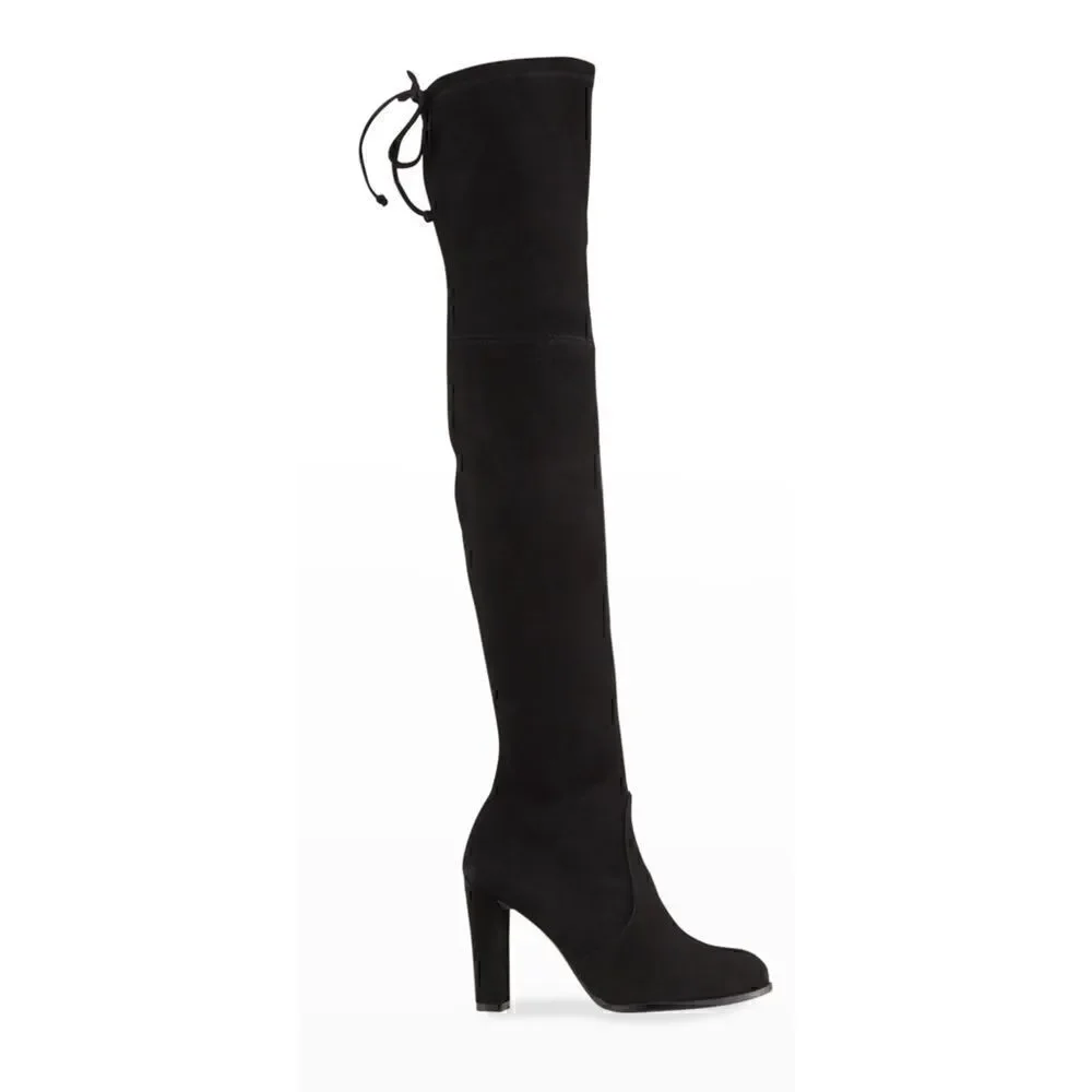 Stuart Weitzman Highland Black Over The Knee Suede Boots Size 9.5/ excellent